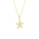 STNW-343, Women Sterling Silver Star Fish Necklace