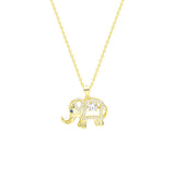 STNW-354, Women 925 Sterling Silver Elephant Pendant Necklace- silver color