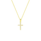 STNW-370, Sterling Silver Cross Pendant Necklace- silver color
