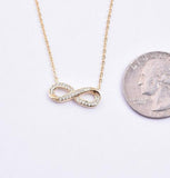 STNW-401, Women 925 Sterling Silver Infinity Pendant Necklace- gold or silver color