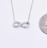 STNW-401, Women 925 Sterling Silver Infinity Pendant Necklace- gold or silver color