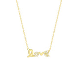 STNW-403, Women 925 Sterling Silver "LOVE" Pendant Necklace-gold or silver color