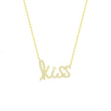 STNW-406, Women 925 Sterling Silver Kiss Pendant Necklace-silver color