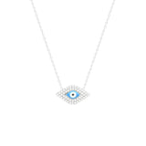 STNW-440, 925 Sterling Silver Evil Eye Necklace - gold color or silver color