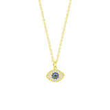 STNW-538, Sterling Silver Evil Eyes Pendant Necklace -silver color