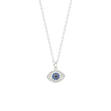 STNW-538, Sterling Silver Evil Eyes Pendant Necklace -silver color