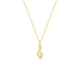 STNW-541, Sterling Silver Music Treble Clef Pendant Necklace - silver color