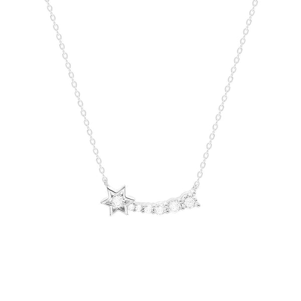STNW-681, Sterling Silver Star Necklace silver color
