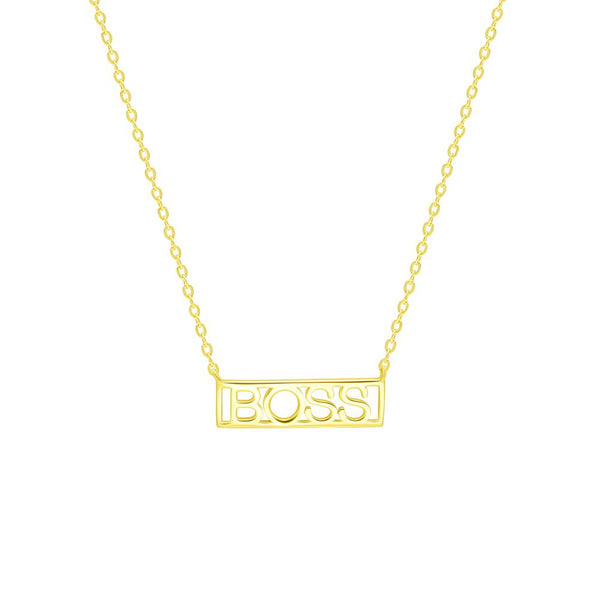 STNW-682 Sterling Silver "Boss" Necklace gold color or silver color
