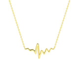 STNW-717, Sterling Silver Heartbeat Necklace gold color or silver color