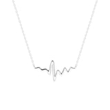 STNW-717, Sterling Silver Heartbeat Necklace gold color or silver color