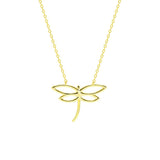 STNW-724, Sterling Silver Dragonfly Necklace silver color