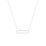 STNW-726, Sterling Silver Paper Clip Necklace gold color or silver color