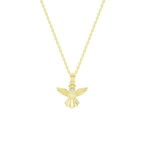 STNW-771, Sterling Silver Baby Angle Opal necklace gold color or silver color