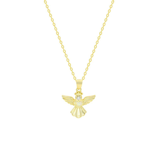 STNW-771, Sterling Silver Baby Angle Opal necklace gold color or silver color