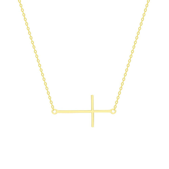 STNW-85, Women 925 Sterling Silver Cross Pendant Necklace-gold or silver color