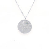 STNW-895, Sterling Silver Evil Eye+Moon+Star Necklace