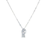 STNW-914, Sterling Silver "LOVE and Heart" Paper Clip necklace gold or silver color
