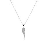 STNW-948, Women Sterling Silver Italia Pepper Icy out Cubic Zirconium stone Necklace