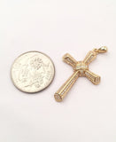 STPM-22, Men and Women S925 Sterling Silver Icy Bling Bling Cross Pendant-Gold or Silver color