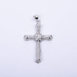 STPM-22, Men and Women S925 Sterling Silver Icy Bling Bling Cross Pendant-Gold or Silver color