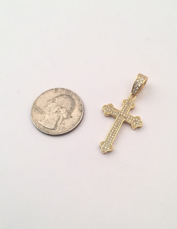 STPM-224, Men and Women S925 Sterling Silver Icy Bling Bling Cross Pendant-Silver color
