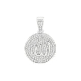 STPM-469, Men and Women S925 Sterling Silver Icy Bling Bling Allah Pendant-Gold or Silver color