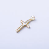 STPW-03,  Women S925 Sterling Silver Icy Bling Bling Cubic Zirconium Cross Pendant-gold or silver color