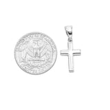 STPW-13, Men and Women S925 Sterling Silver Plain Cross Pendant-Gold or Silver color