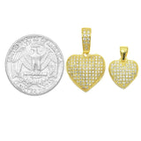 STPW-14, Sterling Silver Heart Pendant 14k Gold Plated and silver color
