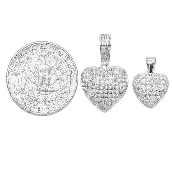 STPW-14, Sterling Silver Heart Pendant 14k Gold Plated and silver color