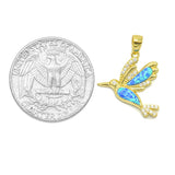 STPW-177, Sterling Silver Lucky Humming Bird Opal Pendant