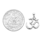 STPW-60, Tiny Women S925 Sterling Silver Plain Om Symbol Pendant - gold or silver color