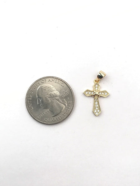 STPW-74, Tiny Women S925 Sterling Silver Icy Bling Bling Cross Pendant-Silver color
