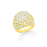 STRM 79, Unisex S925 Sterling Silver Icy Out Bling Bling Round Shape ring- Gold or Silver Color
