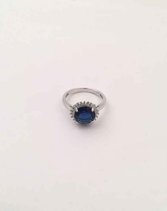 STRW-172, Women S925 Sterling Silver January, May and September Princess Blue Circle ring