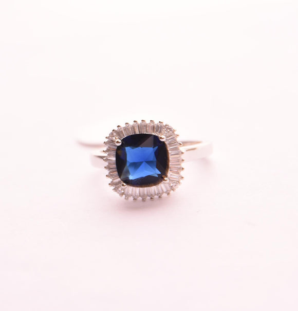 STRW-243, Women S925 Sterling Silver Cuban zirconium Navy ring
