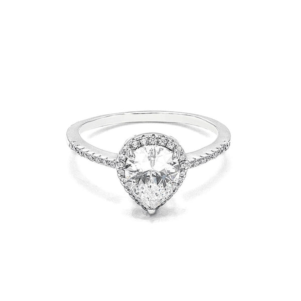 STRW-545, Women 925 Sterling Silver Engagement "Tears Drop" Shape CZ ring