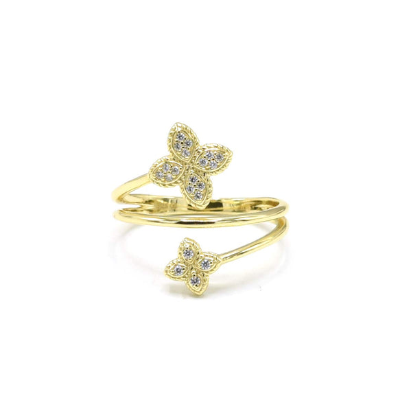 STRW-790, Women 925 Sterling Silver Ring - Four Clover gold or silver color