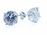 STEM-RD, Sterling Silver Stud Earrings Push back-9mm Width Round Gold or Silver color