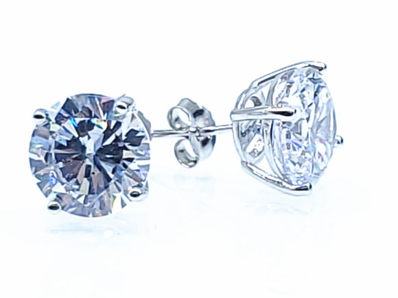 STEM-RD, Sterling Silver Stud Earrings Push Back -2mm Width Round Gold or Silver color
