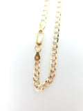 Sterling Silver Cuban Chain -Diamond Cut-Gold Plated-G