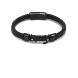 LBM-465,Stainless Steel Anchor Leather Bracelet-gold, silver or gold color, Width-7mm, Length-8''
