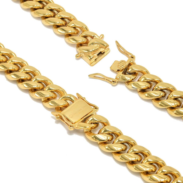 Stainless Steel 8mm Width Miami Cuban Chain Lion Head Double Lock-SPMC