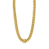 Stainless Steel 12mm Width Miami Cuban Chain Lion Head Double Lock-SPMC