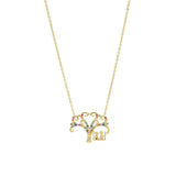 STNW-466, 925 Sterling Silver Tree of Children Swing Rainbow color- gold or silver color