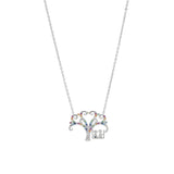 STNW-466, 925 Sterling Silver Tree of Children Swing Rainbow color- gold or silver color